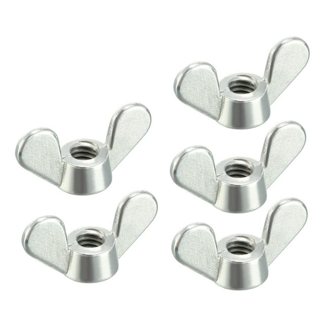 Unique Bargains M4 Wing Nuts Zinc Plated Fasteners Parts Butterfly Nut Silver Tone 5pcs