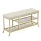 thumbnail image 2 of QinaQin Banca zapatera para entrada, organizador de 2 niveles con asiento acolchado, ideal para pasillo, sala o recibidor, 2 of 8