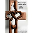 thumbnail image 5 of Hand-Carved Intertwined Hearts Wooden Cross, Handmade Wooden Cross with Intertwined Hearts, Elegant Hand Holding Love Crosses Wall Decoration for Wedding Valentine Christmas Gift (Retro), 5 of 9