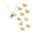 thumbnail image 3 of Delight Jewelry Silver-tone Love with Green Paw - Large Goldtone Lil Sister Heart Charm Necklace, 17.5"+2" Extender, 3 of 5