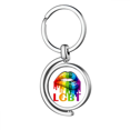 thumbnail image 1 of Gender Differentiation Identity Rainbow Equality Rotating Keychain Metal Keyring Holder, 1 of 2
