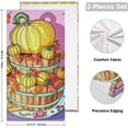 thumbnail image 2 of Dreamtimes Autumn Pumpkins Cake Hand Towels 2 Pack, Ultra Soft and Highly Absorbent, Fallen Leaves Decorative Fingertip Towel for Home, Bathroom, Kitchen, 2 of 5