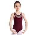 thumbnail image 6 of iiniim Girls Sleeveless Mesh Splice Criss Cross Back Ballet Dance Leotard Bodysuit, 6 of 7