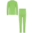 thumbnail image 5 of Hansber Boys Girls Thermal Underwear Set Solid Color Winter Warm Clothes Base Layer Top with Leggings Green 150, 5 of 6