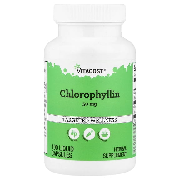 Vitacost Chlorophyllin, 50 mg, 100 Liquid Capsules