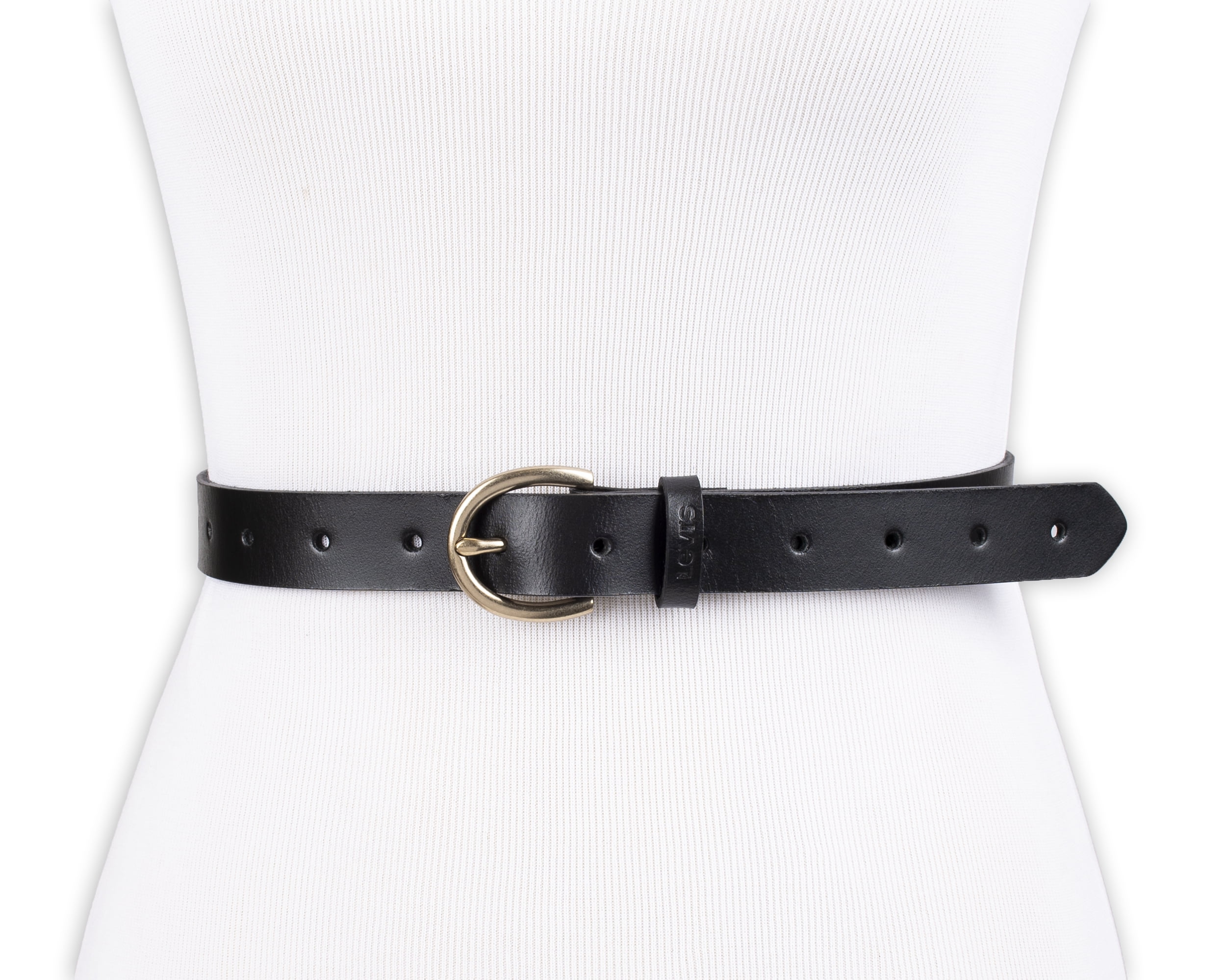 ベルト Woman Belt Black LV04K7015G UB1 Levi's Women's Fully Adjustable Perforated Casual Black Belt