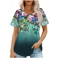 thumbnail image 1 of Chemises à la Mode pour Femmes Manches Courtes Col Rond Hauts, 1 of 7