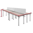 thumbnail image 3 of Kee 60" x 24" Double Benching System with Privacy Divider- Maple/ Chrome, 3 of 7