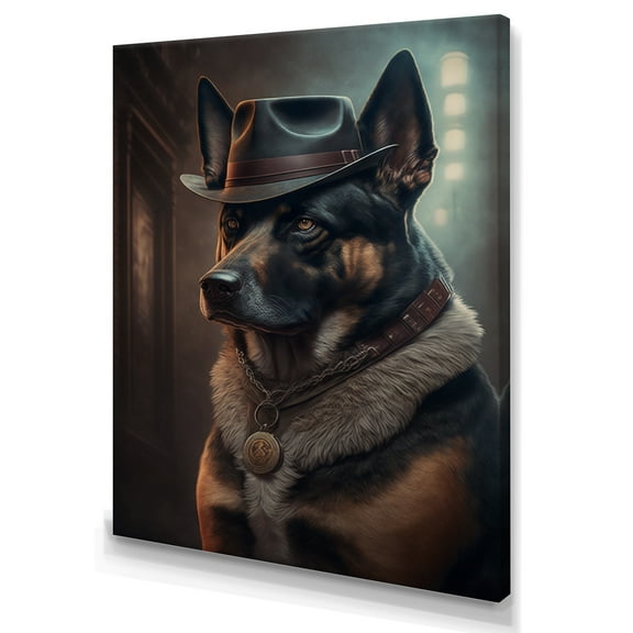 Designart Mafia Dog V Canvas Wall Art