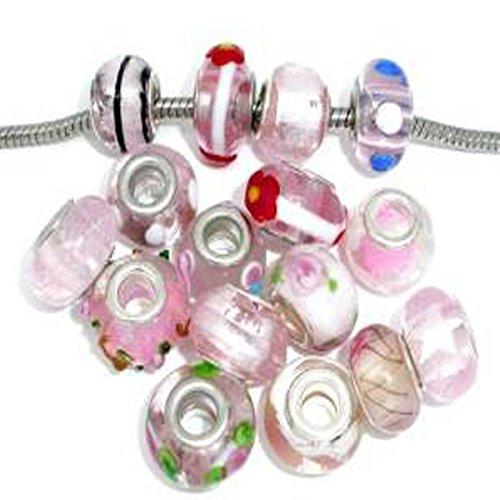 shades of purple flat beads Beautiful necklace snake chain in silver and Murano glass