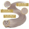 thumbnail image 4 of SEGO Clip in Hair Extensions 100% Real Remy Human Hair Full Head Straight Balayage Hair 8-24 inch, 4 of 10