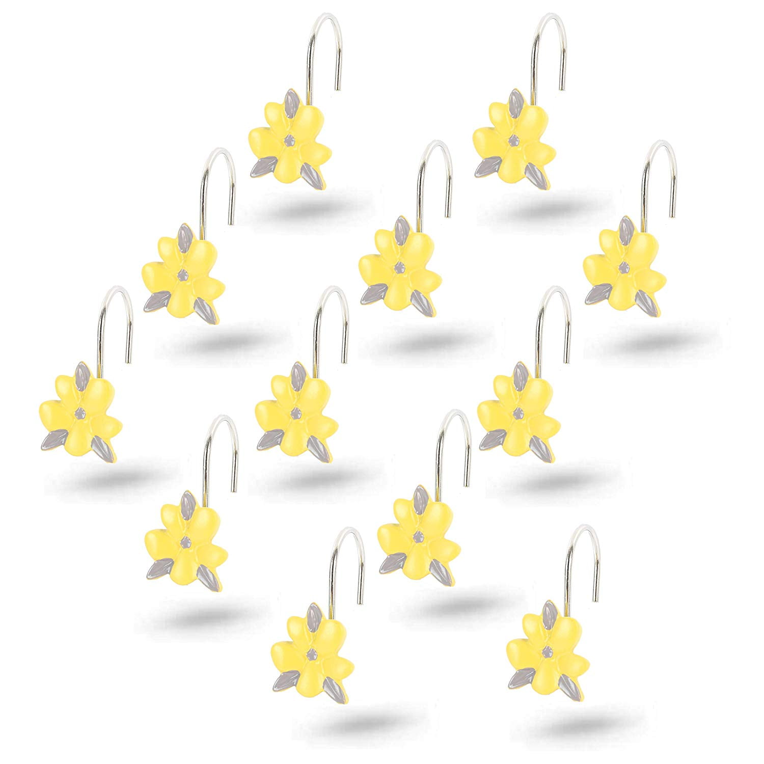 Decotex 12 Piece Set of Decorative Shower Curtain Hooks ...