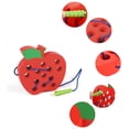thumbnail image 2 of Juguete de cordones de madera para enhebrar gusanos de frutas juguetes educativos Juguete de cordones de madera para enhebrar gusanos de frutas comer fresa piña sandía niños ANGGREK Otros, 2 of 8