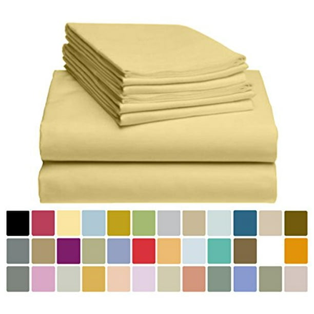 6 PC Bamboo Sheet Set w/ 18 inch Deep Pockets Eco Friendly, Wrinkle Free