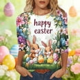 thumbnail image 2 of Idoravan Easter Shirts for Women Plus Size 3/4 Length Sleeve Women'S Shirts Plus Size Women's Fashion Easter Print Loose Casual Round Neck Three-Quarter Sleeve T-Shirt Pullover, 2 of 5