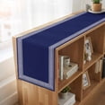 thumbnail image 6 of Navy Blue Geometric 108 Inch Table Runner, White Greek Key Farmhouse Farmhouse Dresser Scarf Cotton & Linen Tablerunner for Dining/Kitchen Island/Holiday Party Décor 13" x 108", 6 of 9