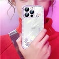 thumbnail image 3 of Compatible with iPhone 14 Pro Max Case Bling Glitter Case Electroplated Diamond Crystal Clear Flowers Shine Luxury Sparkle Fashion Protection Shockproof Cover for Women Girls, 3 of 10