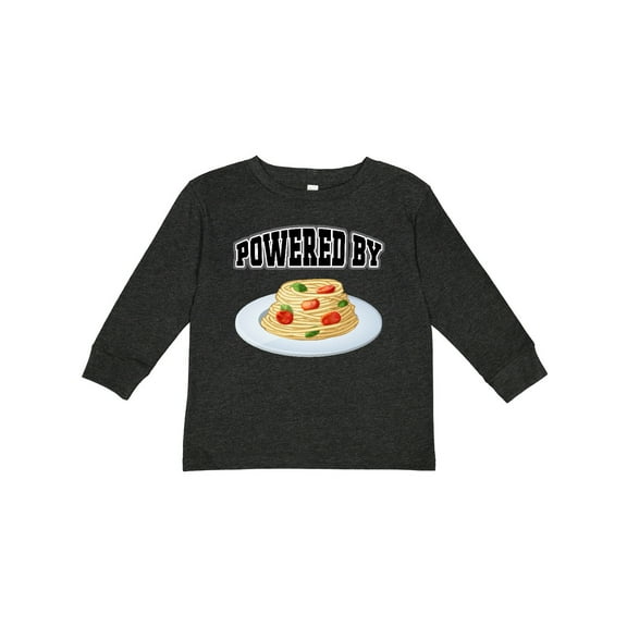 Inktastic Powered by Spaghetti Boys or Girls Long Sleeve Toddler T-Shirt