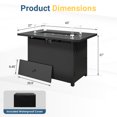 thumbnail image 3 of CozyHome 43" Outdoor Fire Pit Table 50,000 BTU Propane Patio Gas Firepit with Lid, Glass Shield & Waterproof Cover, 3 of 7