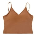 thumbnail image 3 of Tank Top for Women,Camisole Bra Camisoles Adjustable Spaghetti Strap Basic Layer Comfortable Top For Women,Camisole Tops for Women,Khaki,S, 3 of 6