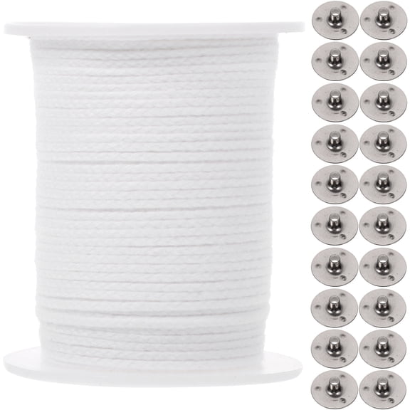 PTOOTP Candle Wicks with Aluminum Core, Polyester Cotton Blend, Assorted Colors Set for Candle Making Supplies