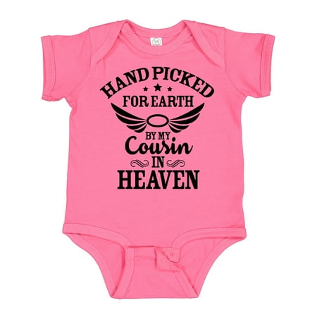 

Inktastic Handpicked for Earth by My Cousin in Heaven with Angel Wings Gift Baby Boy or Baby Girl Bodysuit