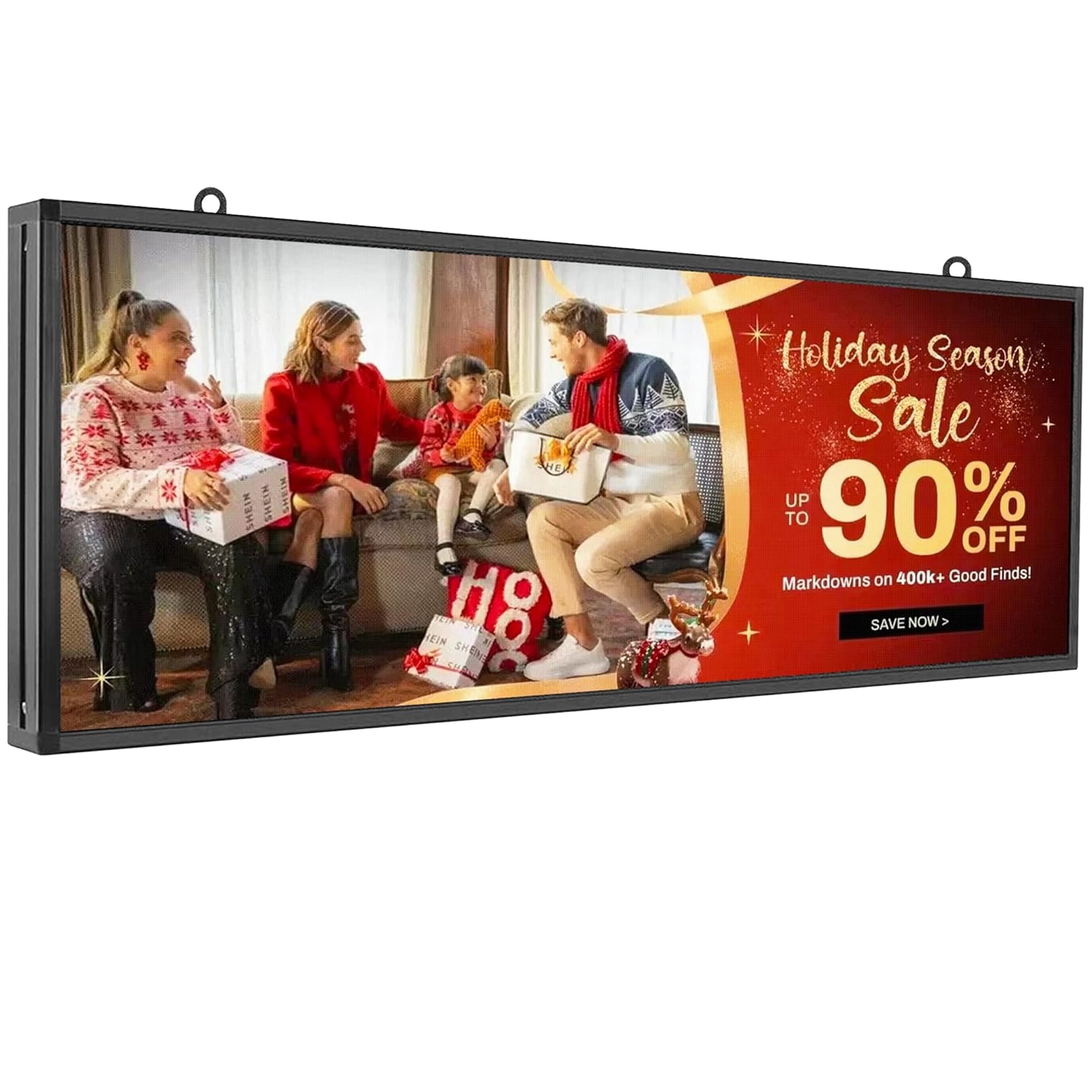 Outdoor LED Digital Signs Display WiFi Control With High Brightness Scrolling LED Sign Programmable for Store Business Board (Full Color P5 39x14 inch)
