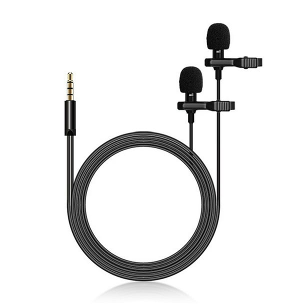 DualHead Lavalier Microphone Set Omnidirectional Lapel Clipon Mini