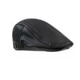 thumbnail image 5 of UTSJKR Men's Leather Newsboy Hat Adjustable Flat Cap Classic Golf Newsboy Cap Gatsby Ivy Caps Driving Fishing Beret Hats Black, 5 of 6
