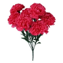 Miyuadkai Under 1 $, 7-Pronged Carnation Artificial Flower Rose Red with Stems for Mothers Day Wedding Home Centerpiece Arrangements