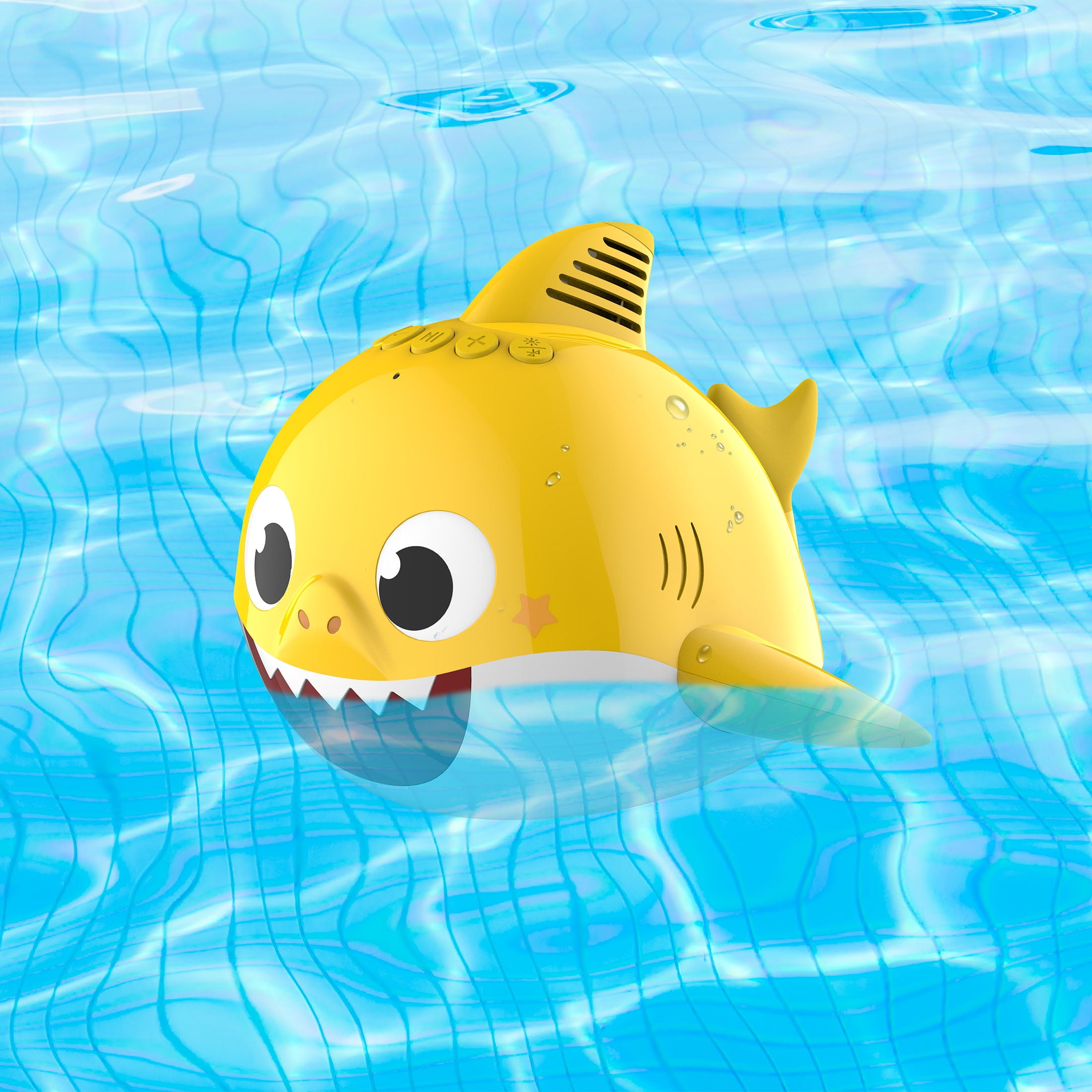 Pinkfong by Baby Shark The Child Floating Waterproof LED Lighting Wireless Bluetooth Portable Speaker, Yellow