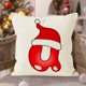 thumbnail image 1 of Xihbxyly Ofertas Prime Funda de almohada navideña con 26 letras, decoración navideña para sofá, funda de almohada con borde de lino estampado, 1 of 5