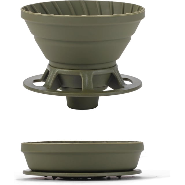 VANDROOP Collapsible Coffee Dripper, Silicone Reusable Pour Over Coffee Dripper for Camping, Business Trip, Home&Office, Single Pour Over Coffee Maker (Green, 1-2 Cup)