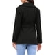 thumbnail image 3 of Abrigo de una sola fila INSPIRE CHIC para mujer, con cuello de chal, abrigo exterior de línea A, chaqueta de invierno, abrigo tipo trench con cinturón, color negro, 3 of 6