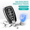 thumbnail image 5 of Key Fob Cover Compatible with Chevrolet Equinox Malibu Traverse Blazer Camaro Impala Cruze Volt Bolt Sonic Trax Tahoe Keychain Case Holder Protector,4-Buttons-Black, 5 of 6