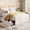 Off-white, variant on Velvet Upholstered Platform Bed Frame with Bookcase Headboard, RGB LED Lights and 2 Flexible Storage Drawers, Noise Free,Adjustable Headboard Height,No Box Spring Needed, Easy Assembly