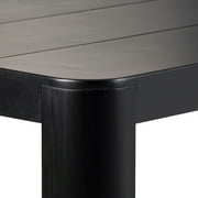 Plank+Beam Contour 72 Dining Table, Solid Wood Table for 6,Rectangular Table, Black
