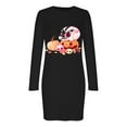 thumbnail image 1 of RKSTN Robes pour Femmes à Capuche Manches Longues Imprimé Halloween Robe Mini Robe Ample, 1 of 2