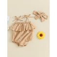 thumbnail image 3 of Suealasg Newborn Girl Summer Bodysuit +Headband Sleeveless Daisy Print Romper 3 6 12 18 Months Baby Girl Clothes, 3 of 6