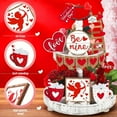 thumbnail image 5 of 12 Pcs Valentine's Day Tiered Tray Decor Set Trendy Wood Valentine's Day Table Decorations Tabletop Wooden Romantic Sweet Red Love Heart Table Signs for Wedding Party Gift, 5 of 7