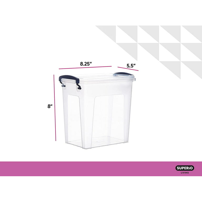 Superio 4 Qt Clear Plastic Storage Bins with Lids and Latches, Organizing  Containers, Stackable Plastic Tote for Household, Garage, School, and