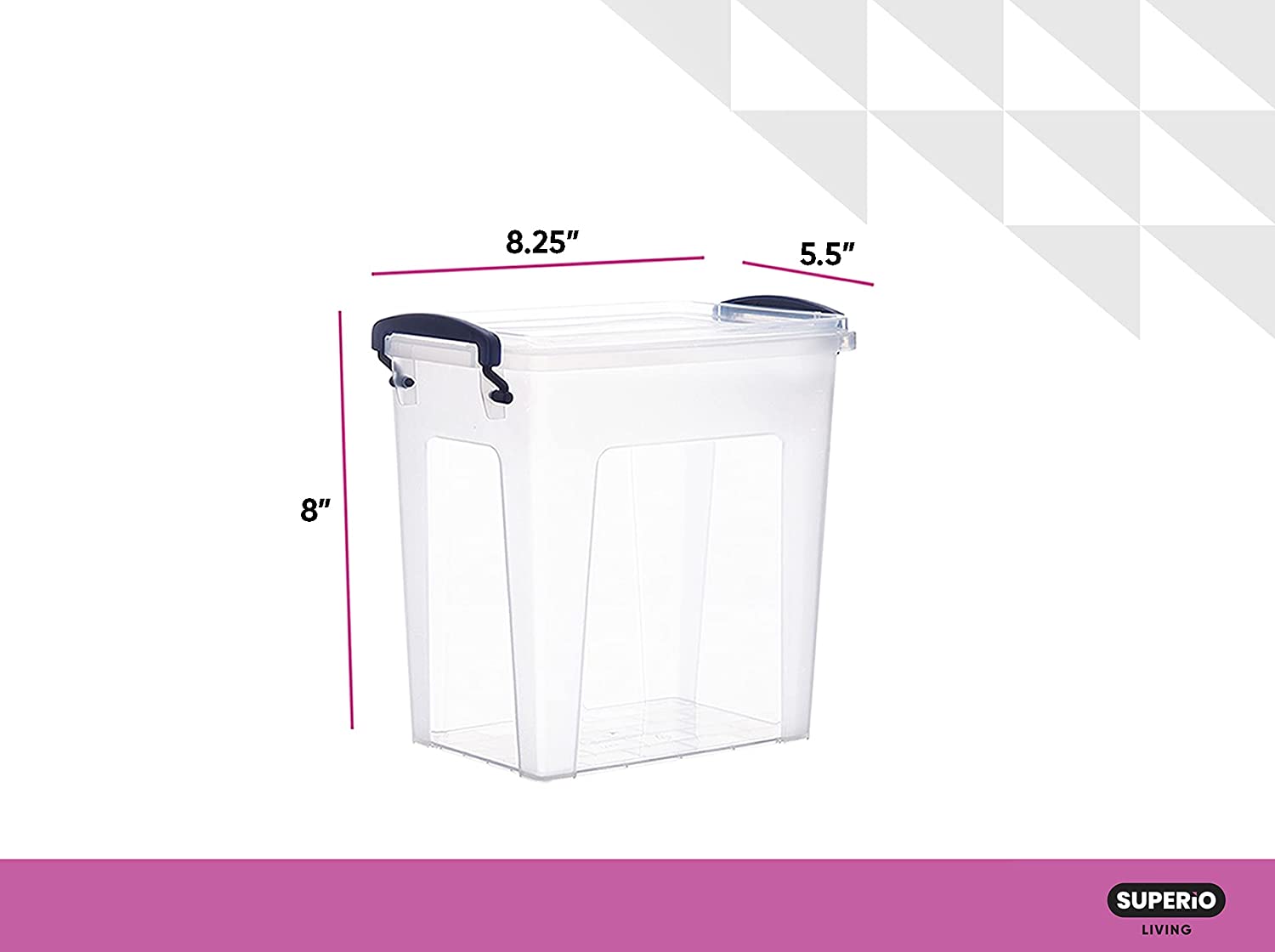 Superio Brand 0.93 Gallon Deep Plastic Storage Bins with Lid, Clear - image 2 of 6