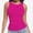 Hot pink, variant on Women's Crewneck Racerback Ribbed Tank Tops Summer Basic High Neck Sleeveless Slim Fit Crop Tops