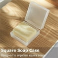 thumbnail image 6 of Topboutique 2 Pcs Travel Soap Box Clear Bar Soap Container with Lid Square Soap Holder Travel Case Portable Soap Holder Soap Dish with Draining Pad for Bathroom Shower Home Outdoor Gym Fitness, 6 of 7
