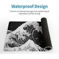 thumbnail image 5 of Japanese Black Sea Wave Mouse Pad - Abstract Black Gaming Mouse Pad 31.5x11.8 Inch Non-Slip Rubber Base Large Mousepad Stitched Edges Keyboard Mouse Mat Desk Pad for Office Home, 5 of 5