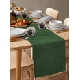 thumbnail image 3 of Vintage Blackish Green Short Table Runners 48 Inches, Cotton Linen Fabric Table Runner Dresser Scarf, Farmhouse Retro Beige Solid Color Tablerunner for Party/Kitchen/Dinner/Wedding Decor 13''x48'', 3 of 7