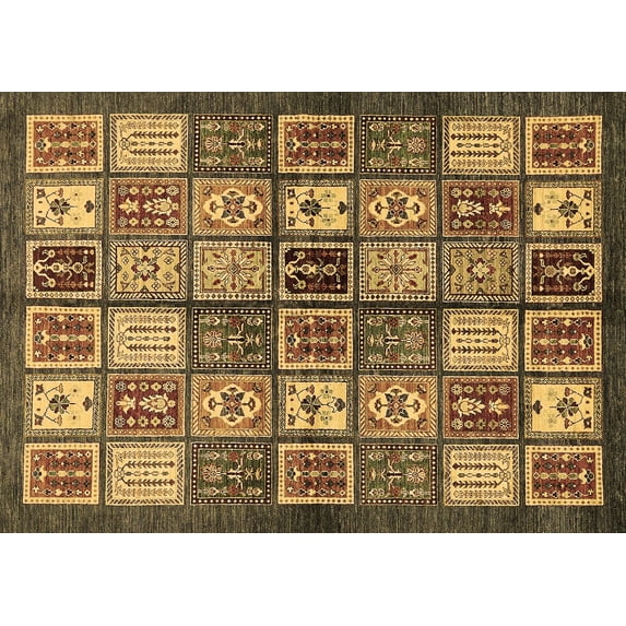 Ahgly Company Indoor Rectangle Abstract Brown Modern Area Rugs, 5' x 7'