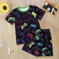 thumbnail image 2 of Kids Clothes Boys Toddler Outfits Child Summer Cute Print Short Sleeve Beach 12 18 24 Month 3T 4T 5T Shirt and Jogger Shorts T shirt Tops+Elastic Waist 2PCS, 2 of 6