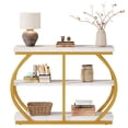 thumbnail image 6 of Fnova 41.3" Industrial Console Table, 3-Tier Entryway Table with Arched Metal Frame, Storage Shelves, Easy Assembly, for Living Room, Hallway, 6 of 15