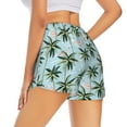 thumbnail image 3 of Sigee Flamingos And Palms for Women's Athletic Shorts High Waisted Running Shorts Pocket Sporty Short Gym Elastic Workout Shorts, 3 of 9